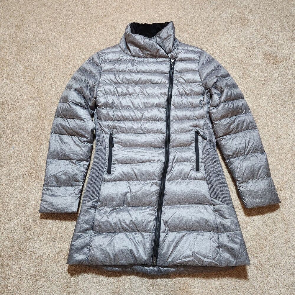 Champion Performance Jacket Women M Gray Long Puffer Duofold Warm CTRL